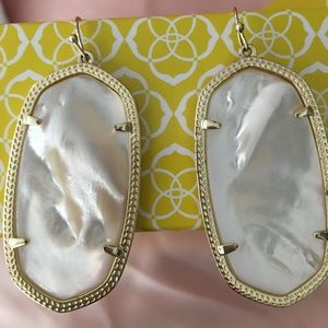 Kendra Scott Gold Earrings Ivory Mother-Of-Pearl